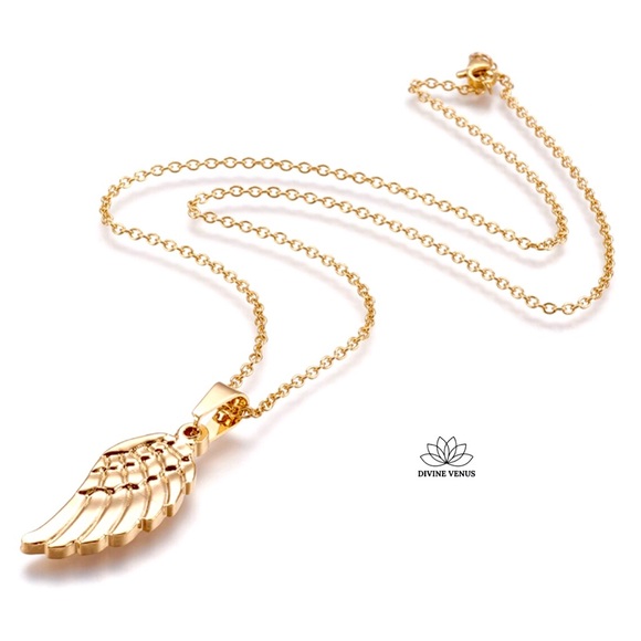 Angel Wing Necklace | Gold Plated Stainless Steel - Picture 4 of 9